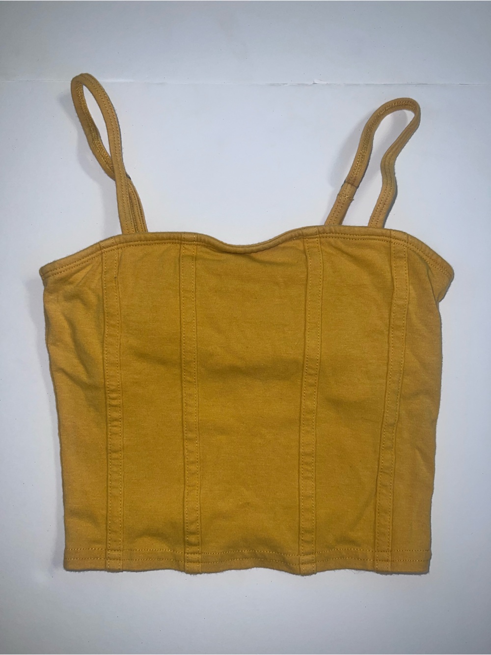 Hollister Mustard Yellow Ribbed Strapless Tank Top
